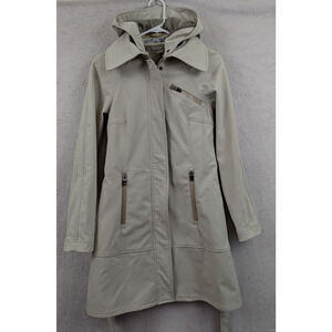 Athleta Light Beige Hooded Trench Coat